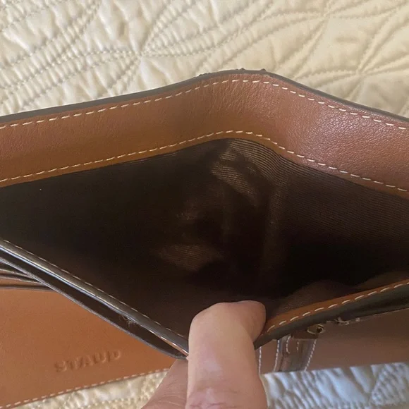 STAUD brown leather bifold wallet - Picture 12 of 15